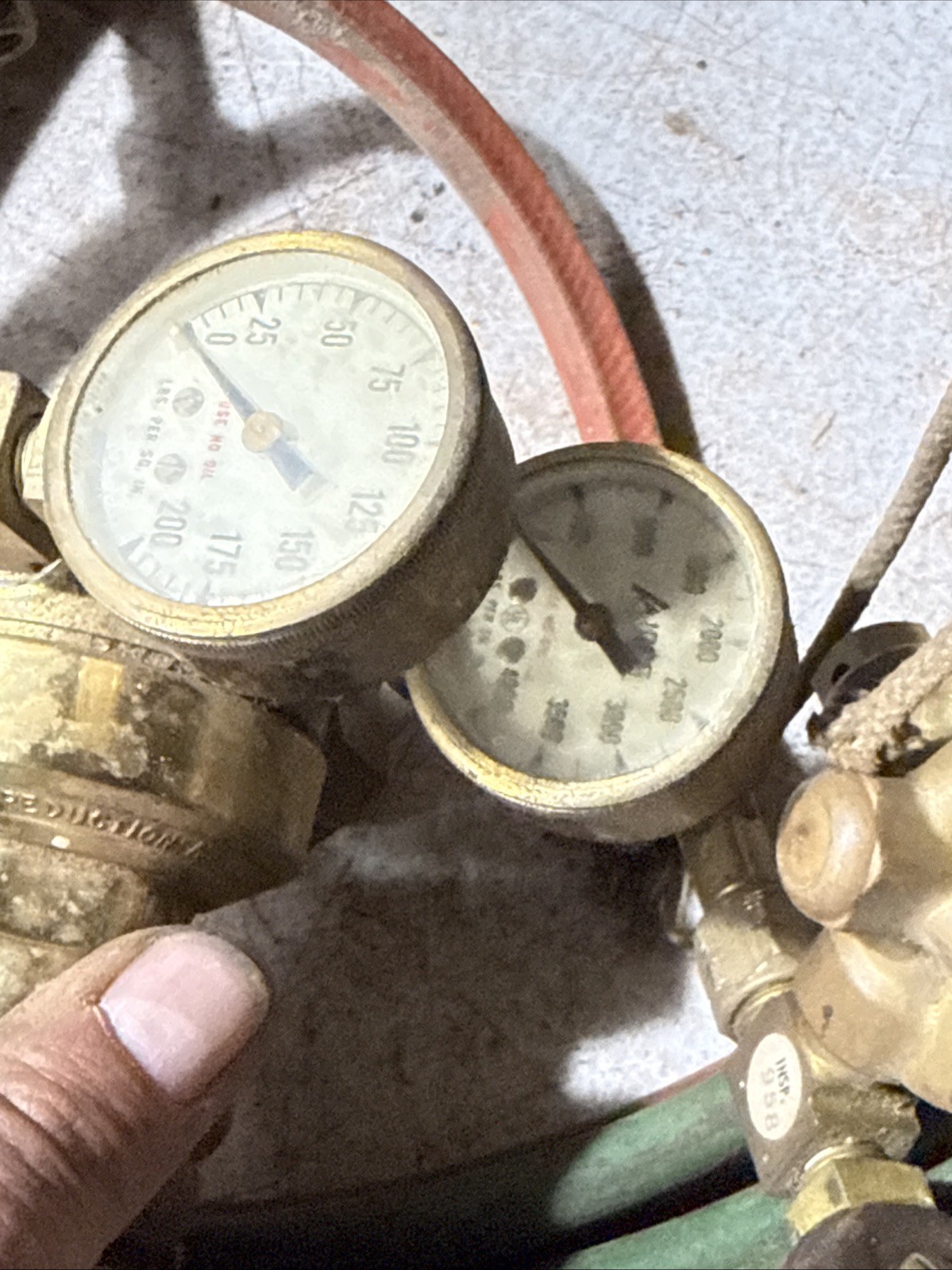 Vintage Airco Regulator Set Oxygen & Acetylene Hoses/Torch