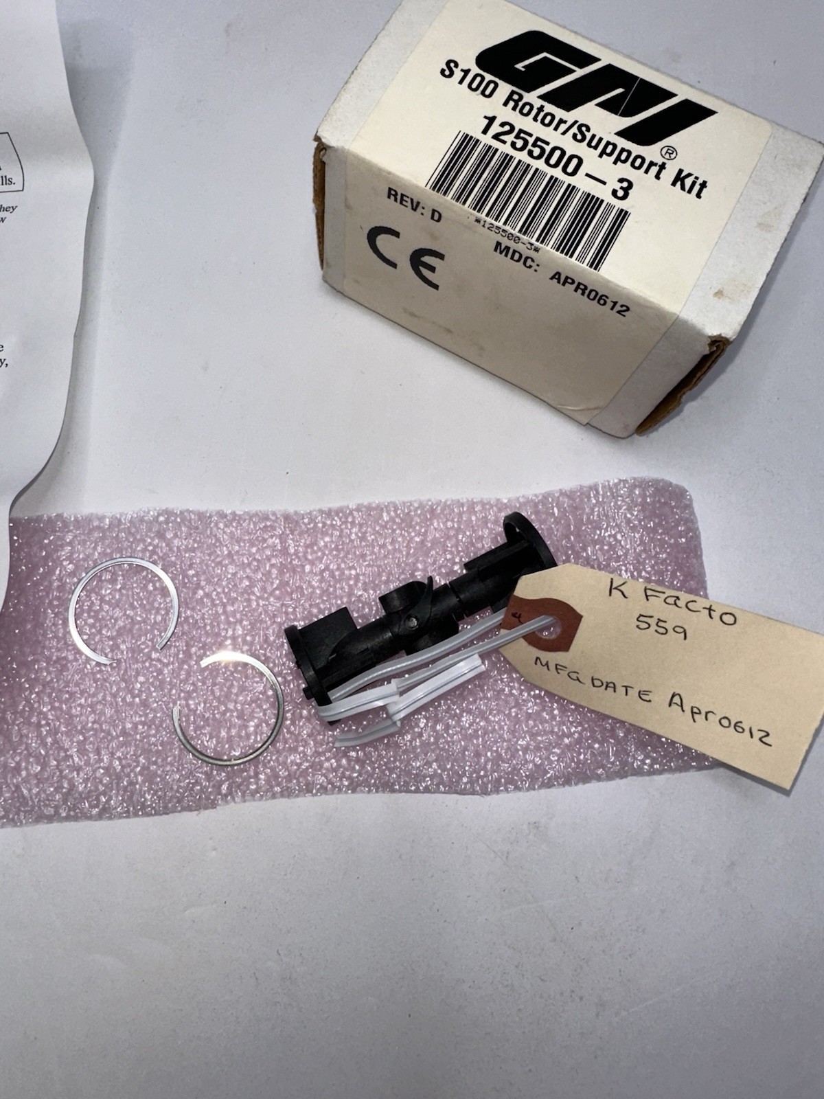 GPI 125500-3 S100 Rotor/Support Kit for G2 Metal-Body Meters