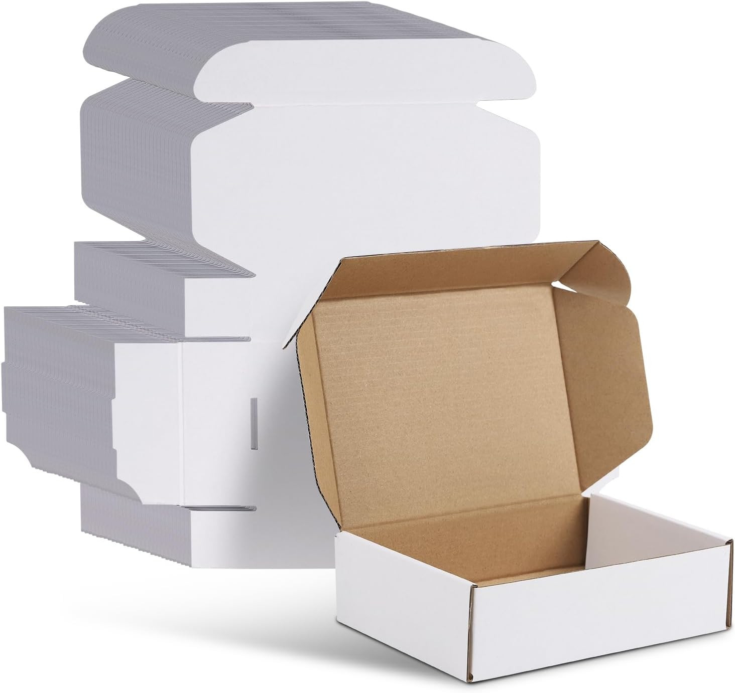 30 Pack 7x5x2 White Corrugated Mailer Boxes Cardboard Shipping Cartons