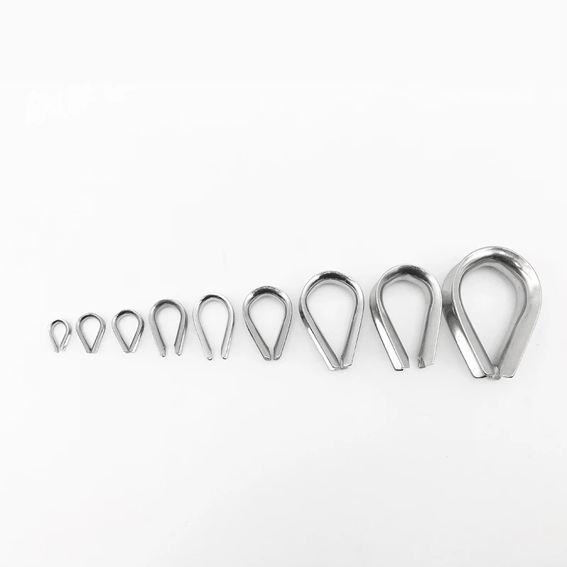 Wire Rope Thimble Clamp Stainless Steel Marine Grade 304 A2 Cable Clip Loop