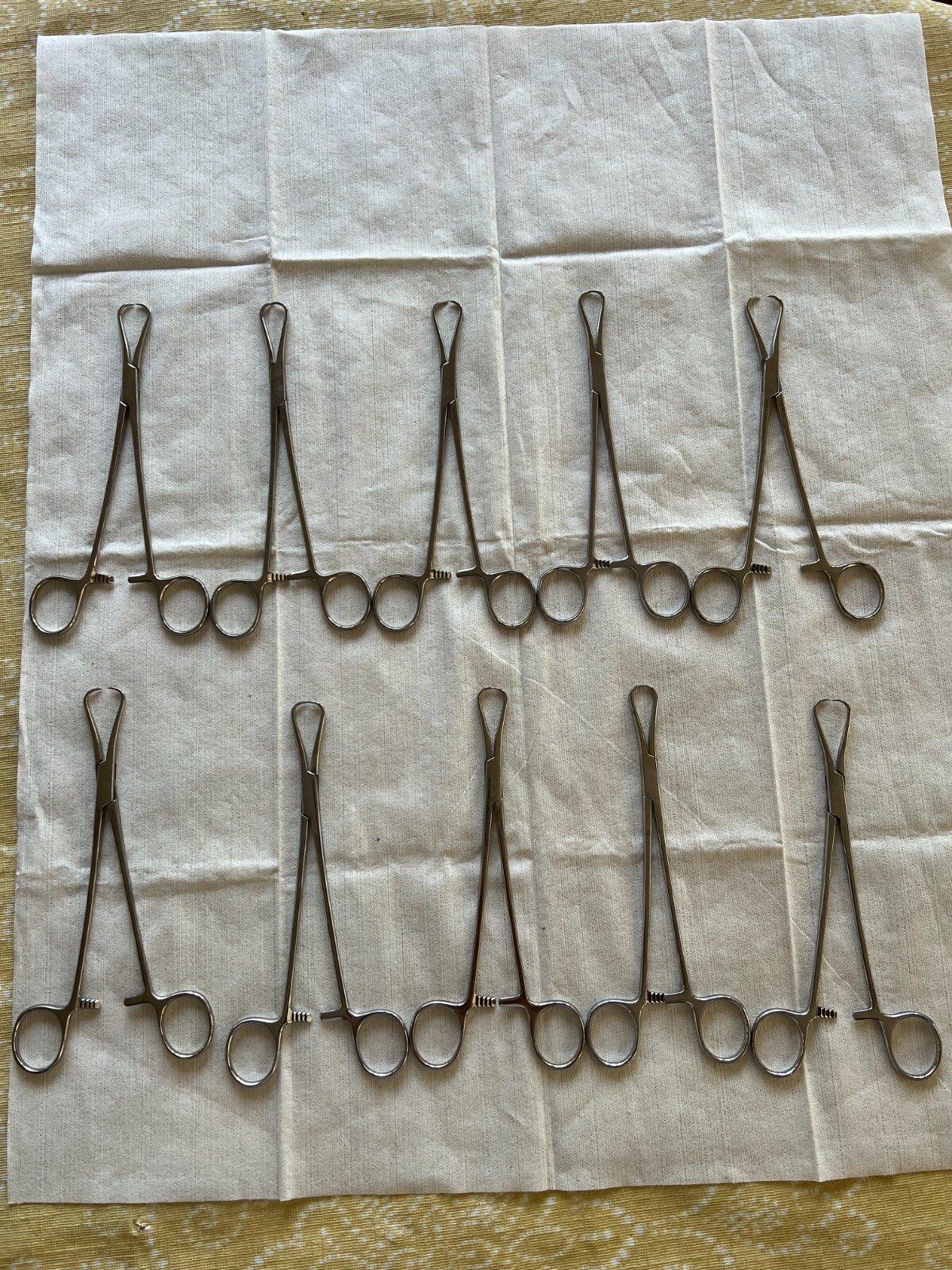 Lot Of 10 Jarit Integra 135-197 Adair Breast Clamp Forceps Straight , 7 – 1/8″