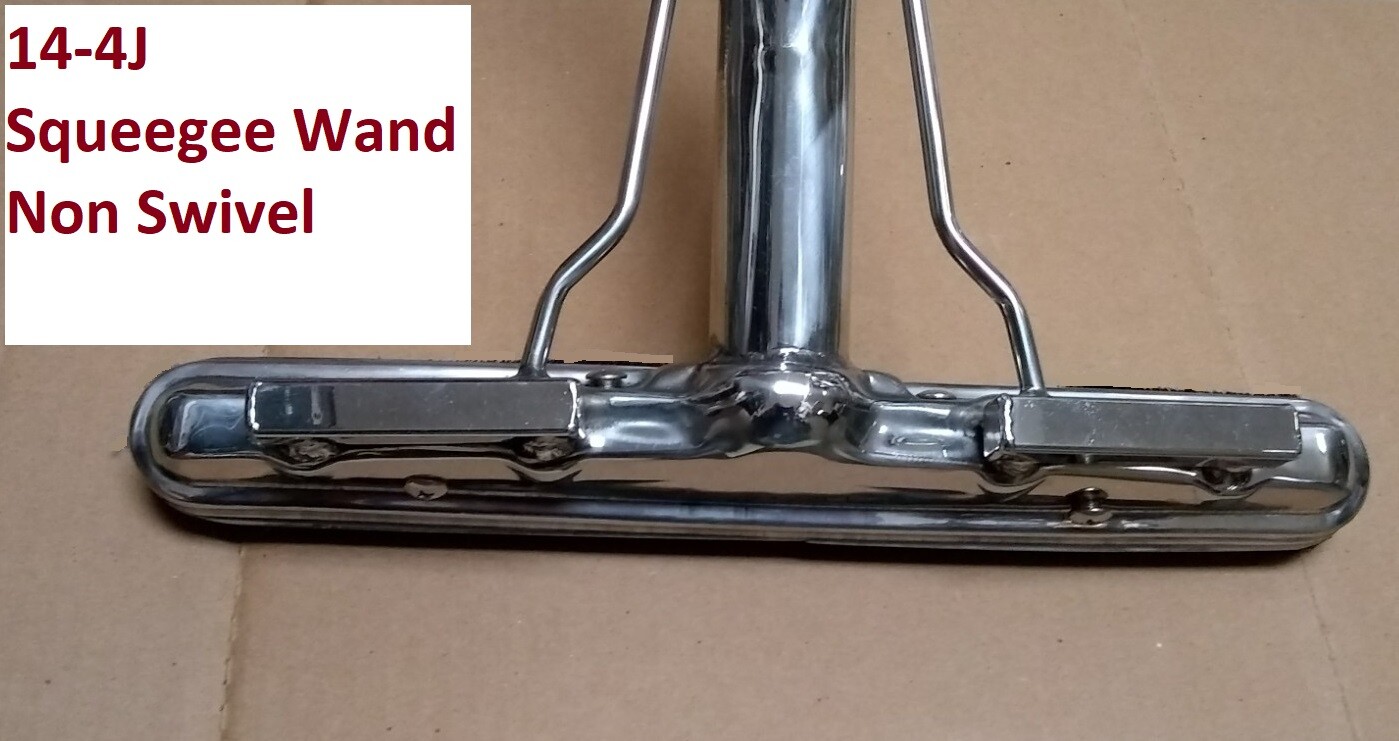 14″ 4J S-BEND Hard Surface Tile & Grout Blk 1 layer Squeegee WAND Floor Scrubber