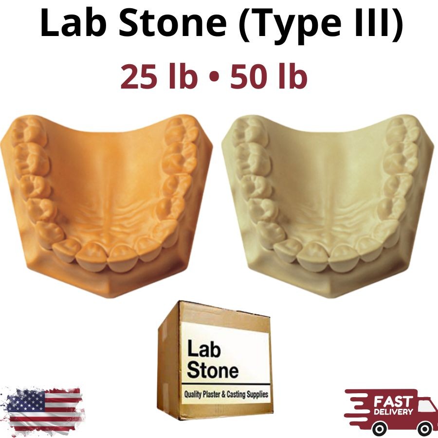 Yellow Buff Lab Stone Type III 25-50lb Dental Gypsum Regular Set Casting Model