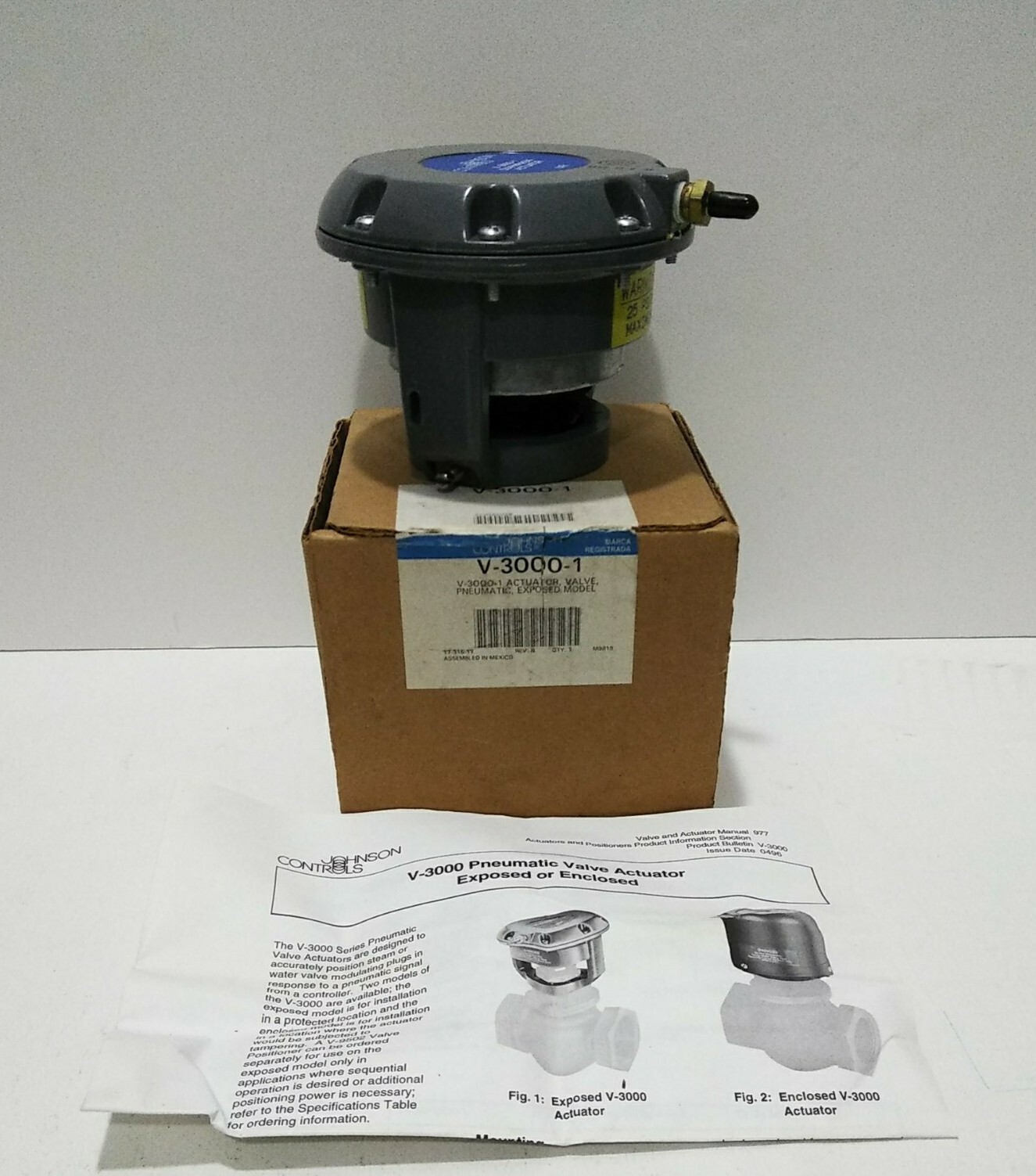FS Johnson Controls Actuator Valve Pneumatic Exposed Model V-3000-1