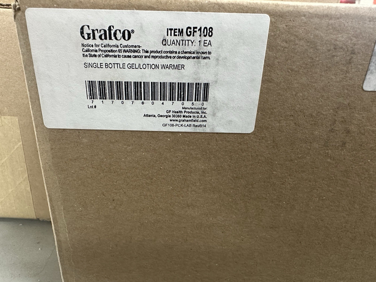 Grafco GF108 Single Bottle Gel/Lotion Warmer for Medical Laboratory Use