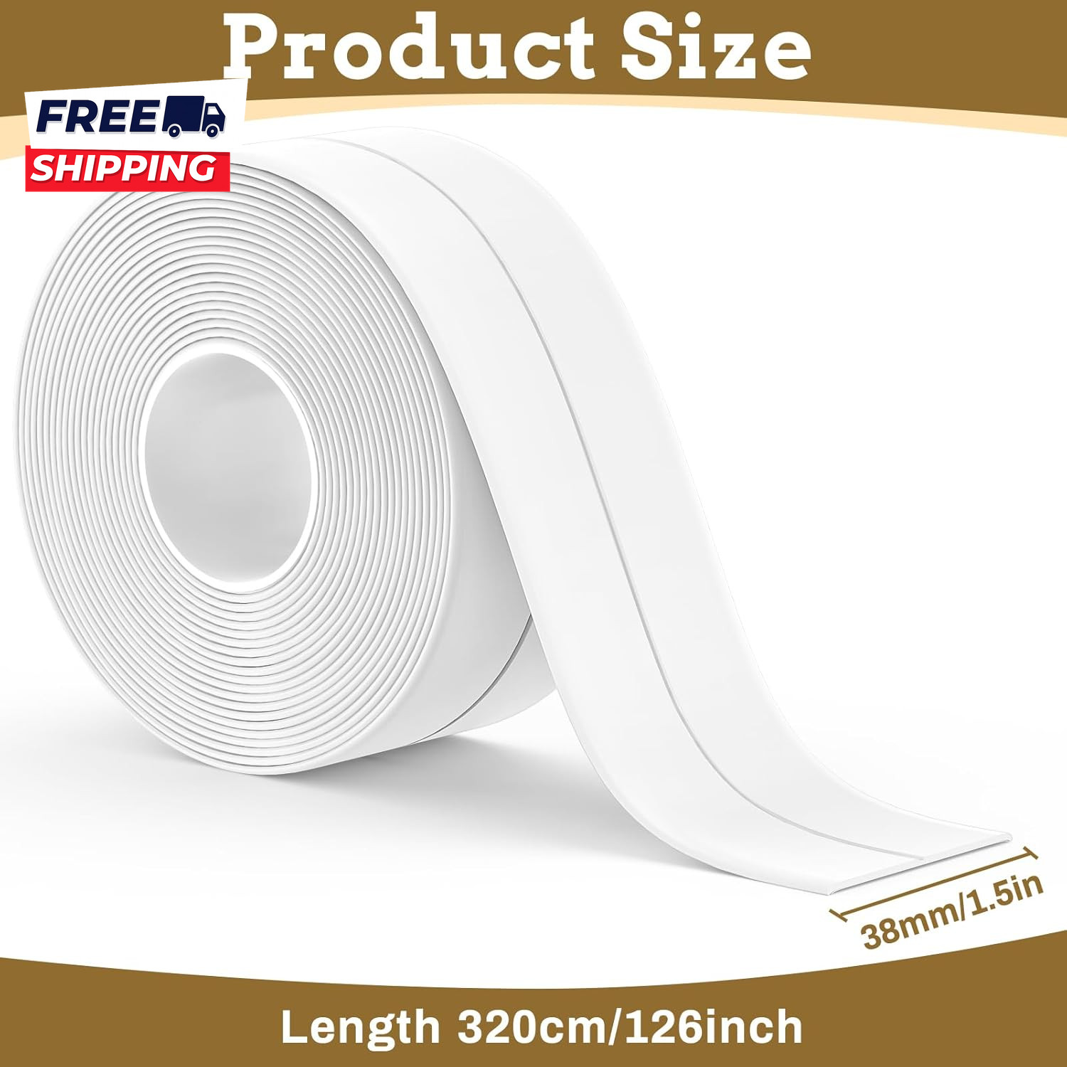 Caulk Tape Waterproof Self Adhesive 3 Rolls Toilet Caulk Sealing Strip Bathtub