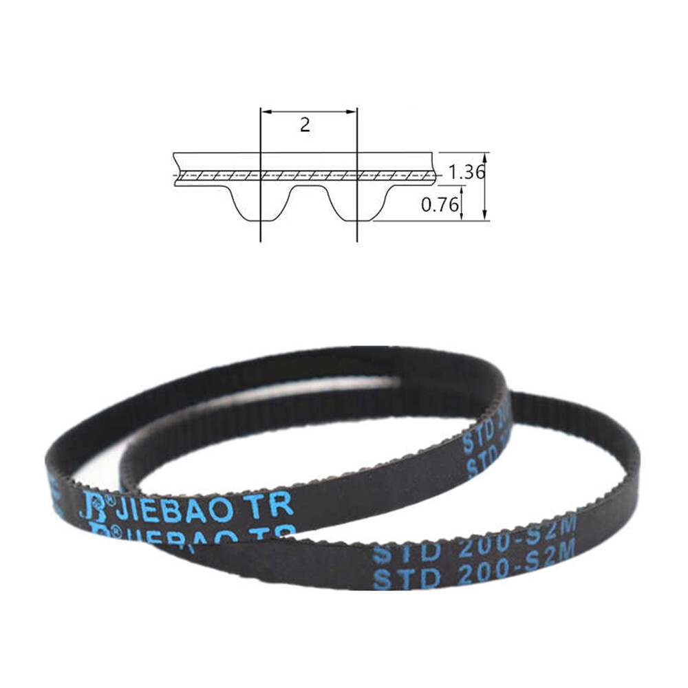 STD S2M Timing Belt Arc Teeth Pitch2mm Width3mm~20mm Rubber Drive Belt 116~164mm