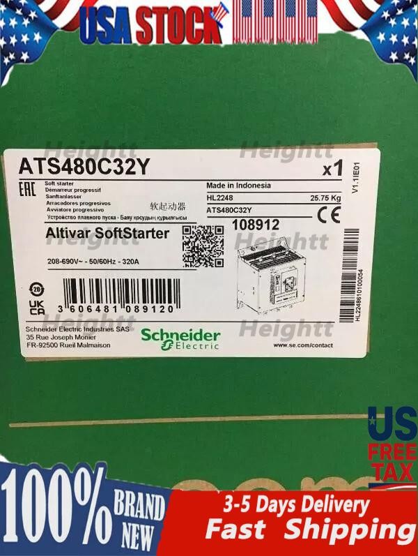 1PC- Schneider Electric ATS480C32Y Soft starter 320A, 208to 690VAC/3Phase- NEW