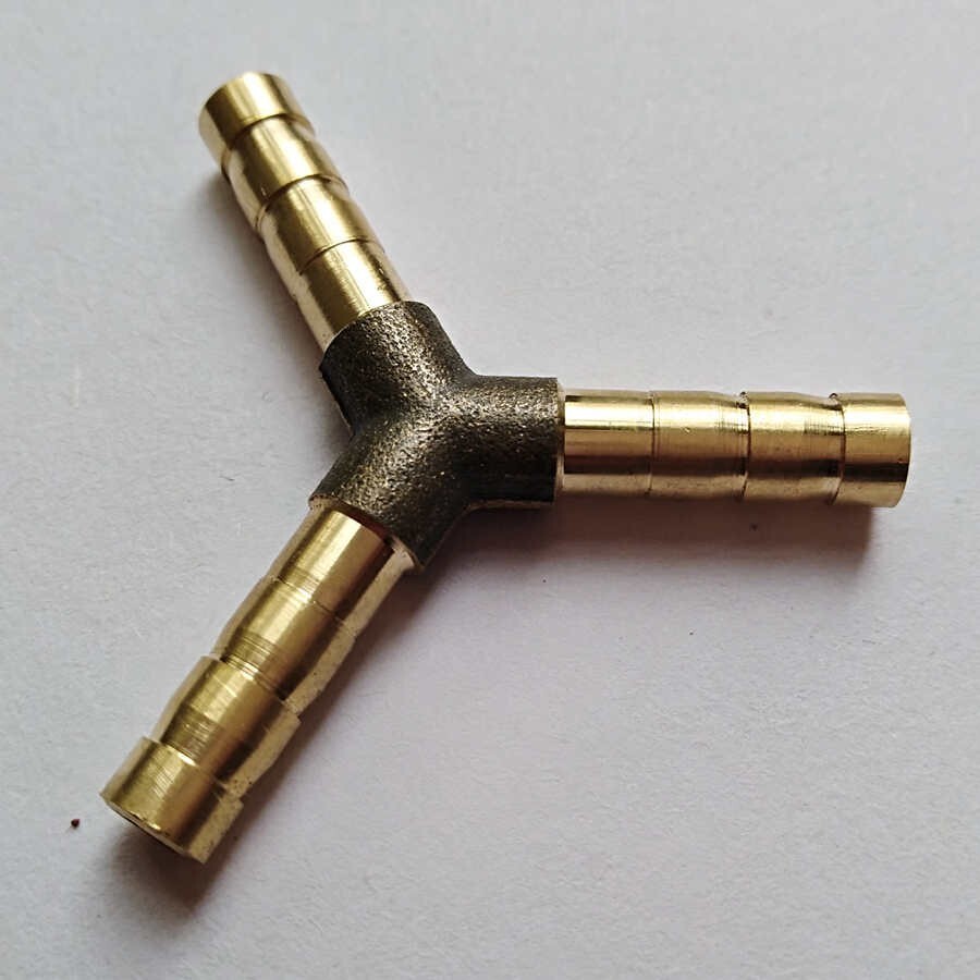 1/4″ HOSE BARB Brass Pipe 3 WAY Y Fitting Thread Gas Fuel Water Air B161