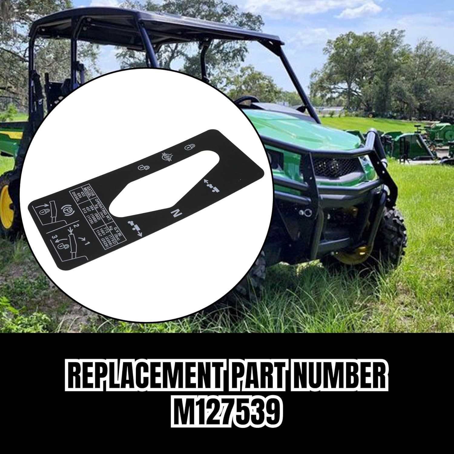 For Jo-hn Deere 4X2/6X4 Gator Decal & Shift Label Set (M117670 & M127539)