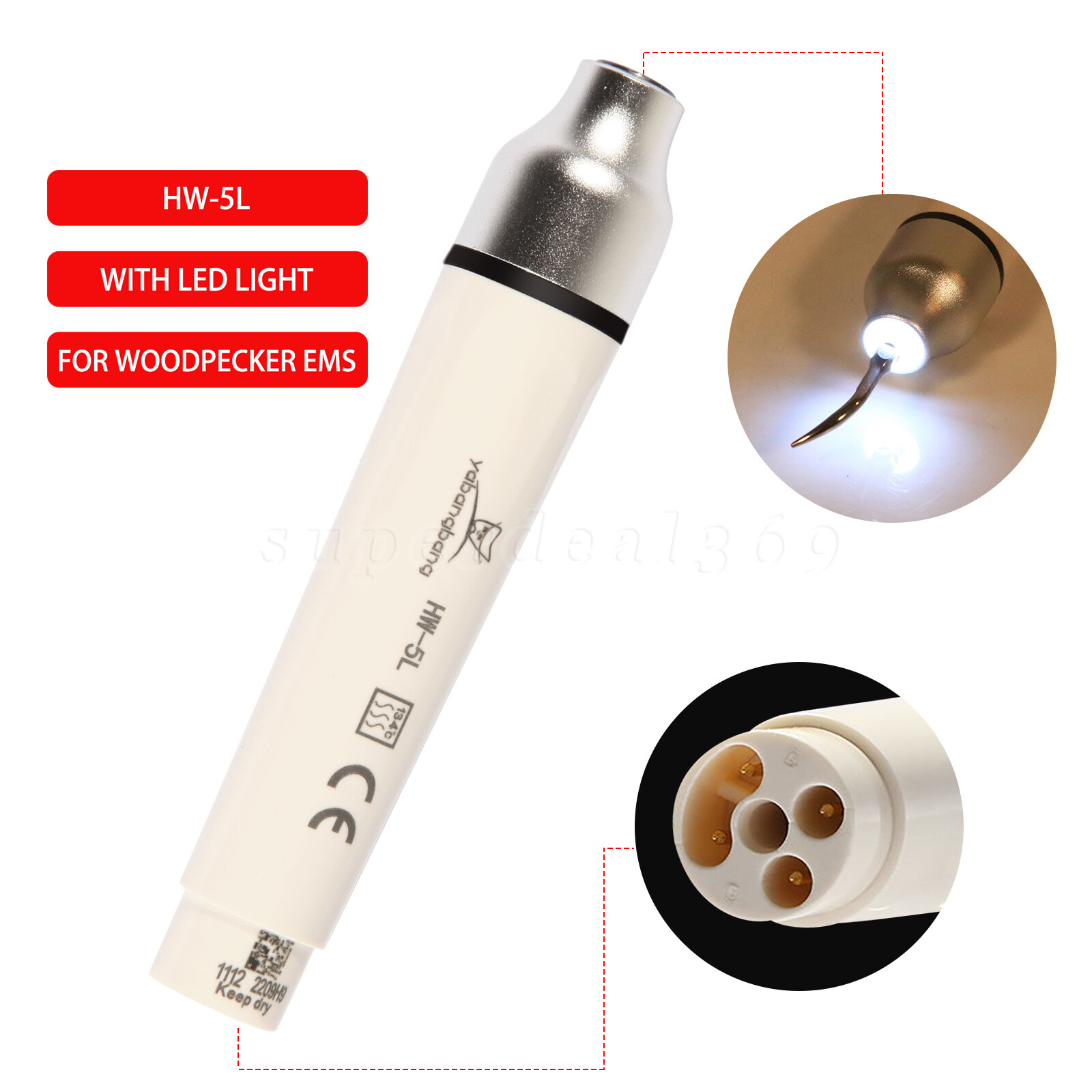 HW-5L Dental Ultrasonic Piezo Saler Handpiece For WOODPECKER EMS with LED Light