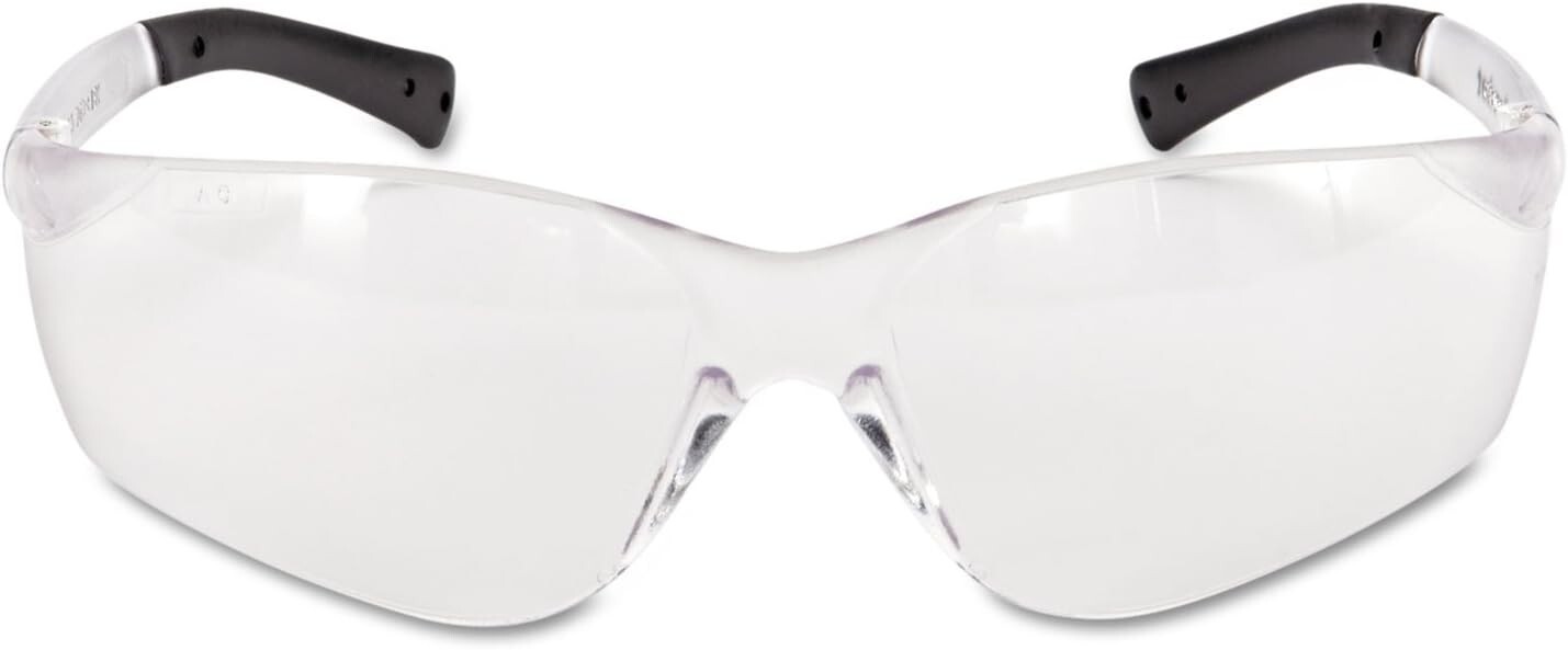2 Pair MCR BearKat BK1 Series Safety Glasses Clear Lens UV-AF Anti-Fog Frameless