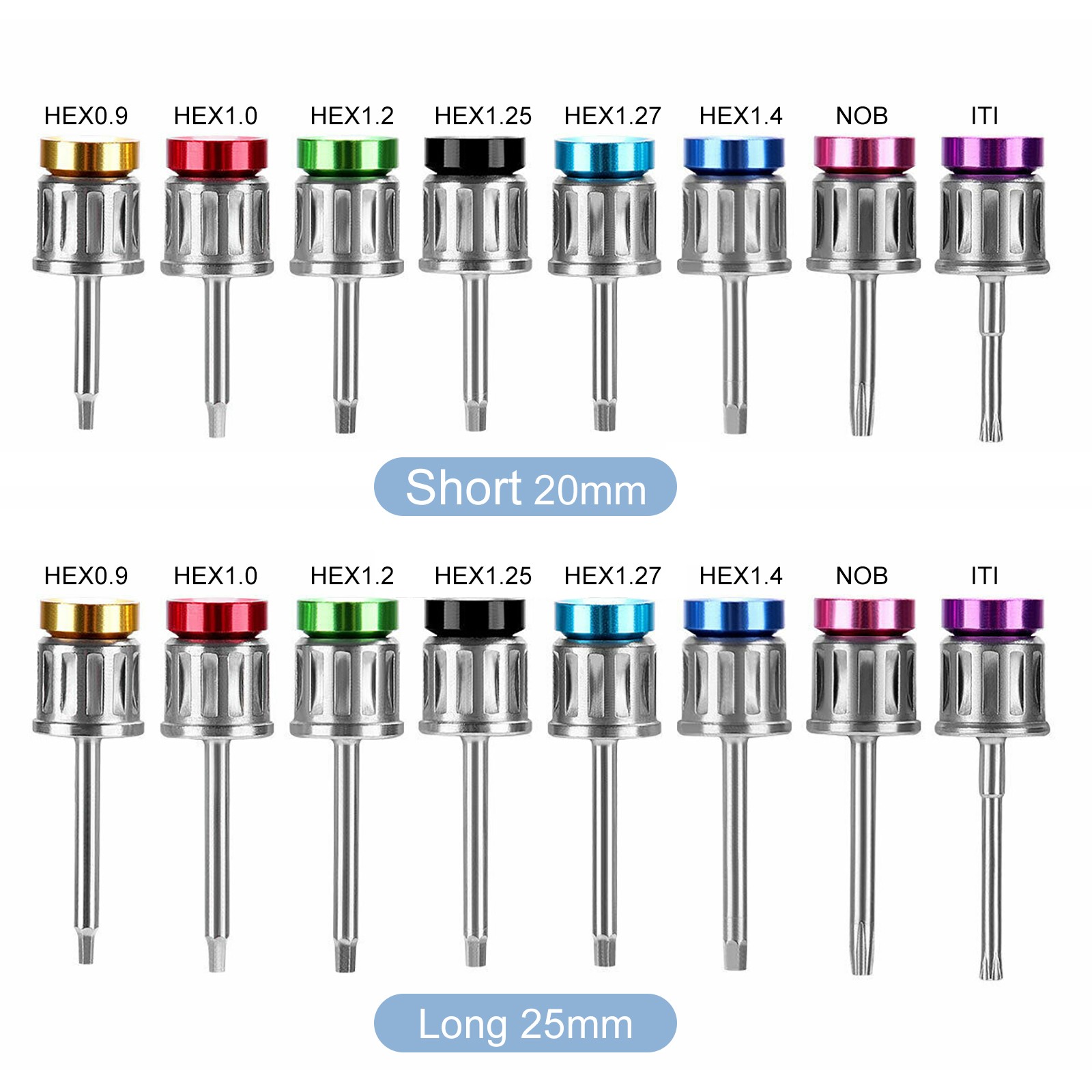 Dental Universal Implant Kit Driver Abutment Hand Hex Screw driver Long+Short