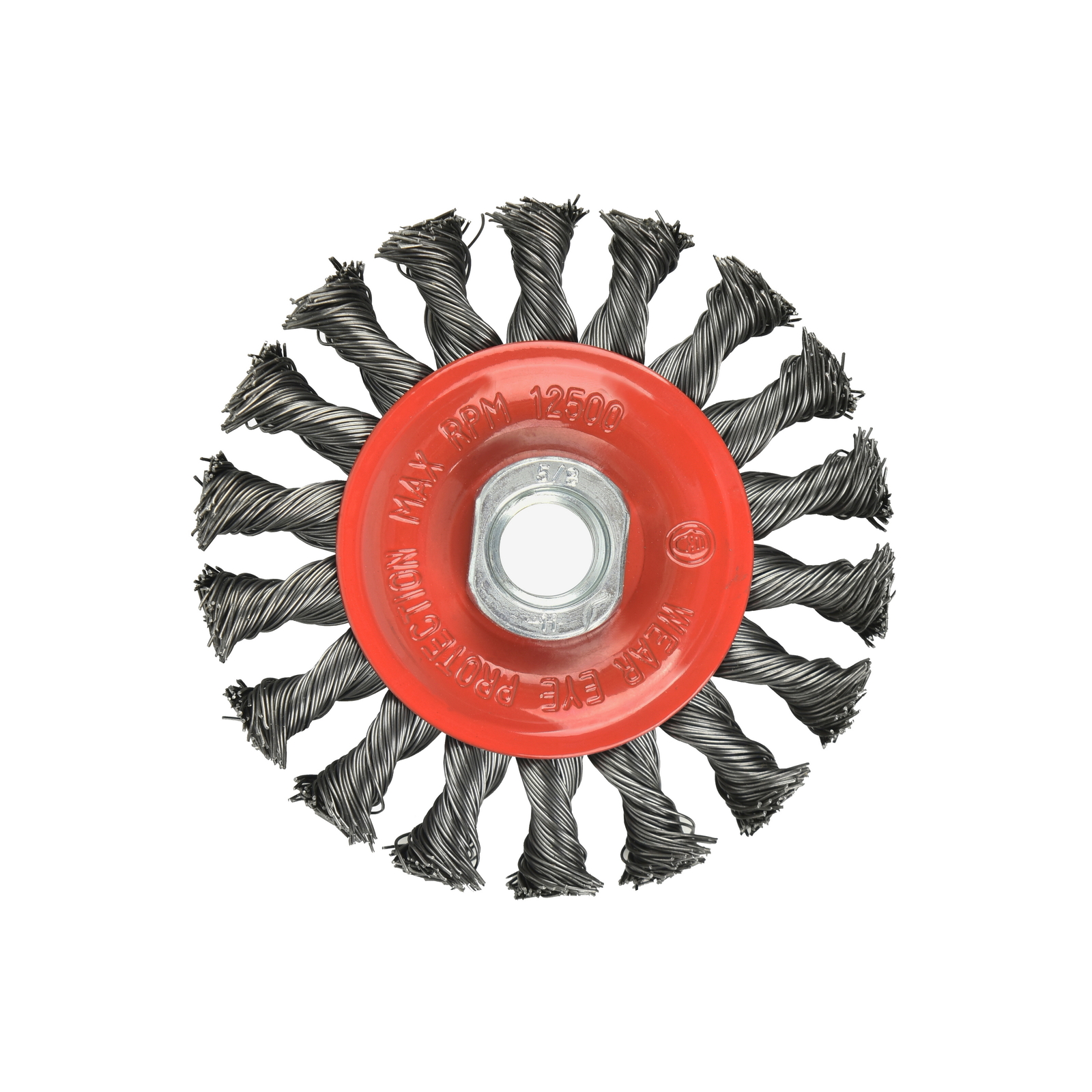 4 Inch Twist Knotted Wire Wheel Brush for Grinders, 5/8″-11 U