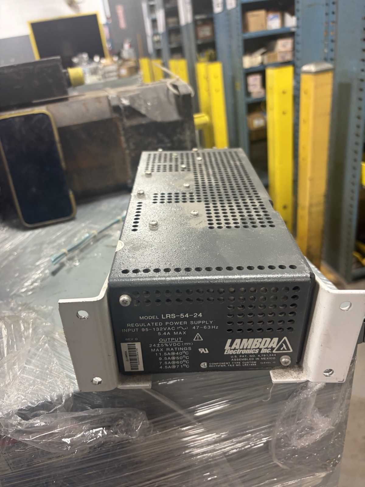 LAMBDA REGULATED POWER SUPPLY LRS-54-24 95-132VAC 5.4A USED
