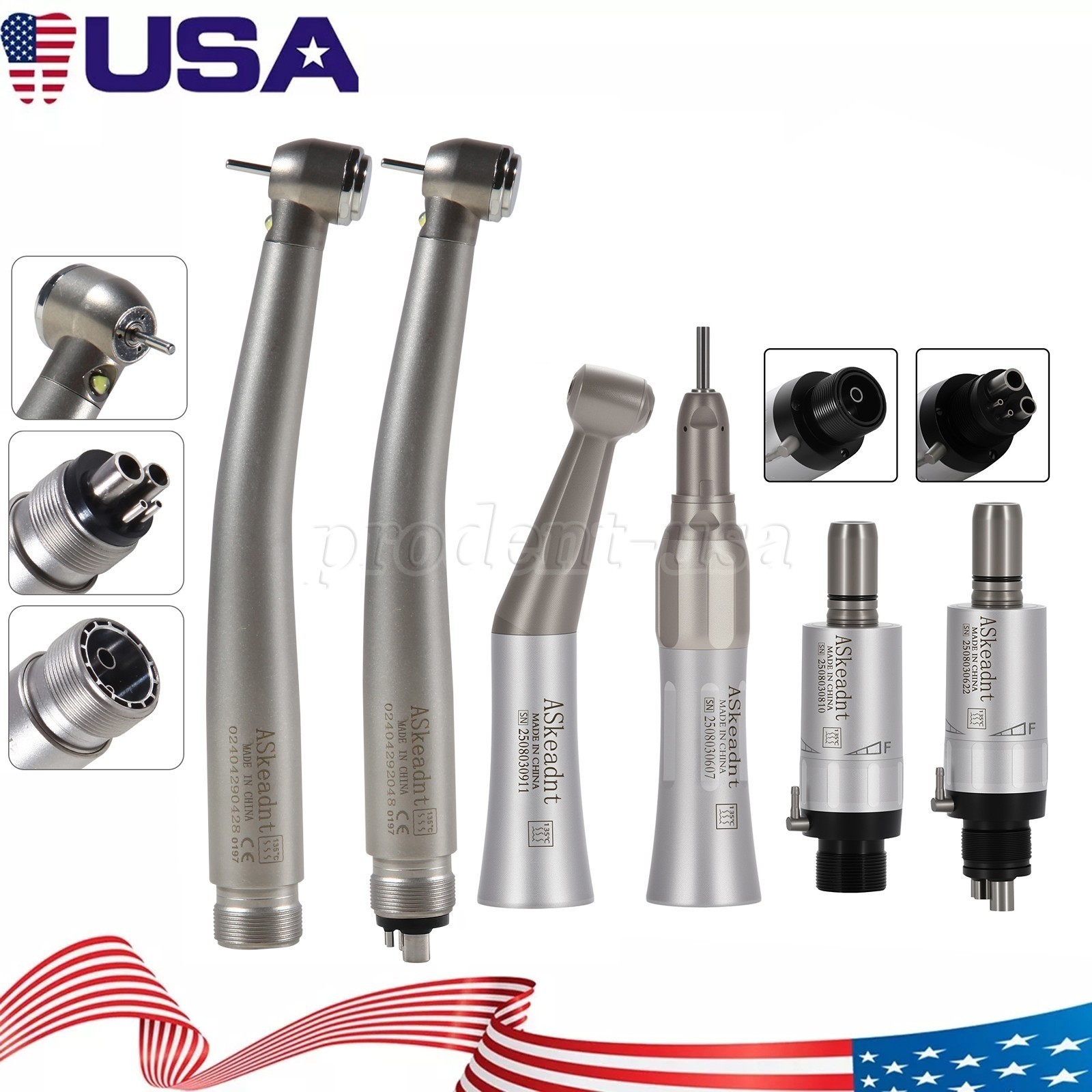 NSK Style Dental E-Generator LED High Speed/Low Speed Handpiece Kits 4Hole/2Hole