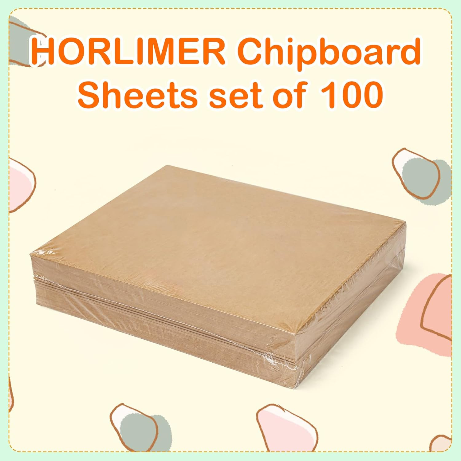 100 Pack 8.5X11 Chipboard Sheets, Kraft Cardboard for Shipping, Scrapbooking, DI