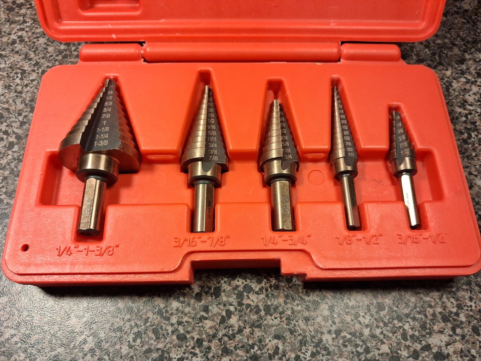 NEIKO 10197A Step Drill Bit Set 5 Pc Metal
