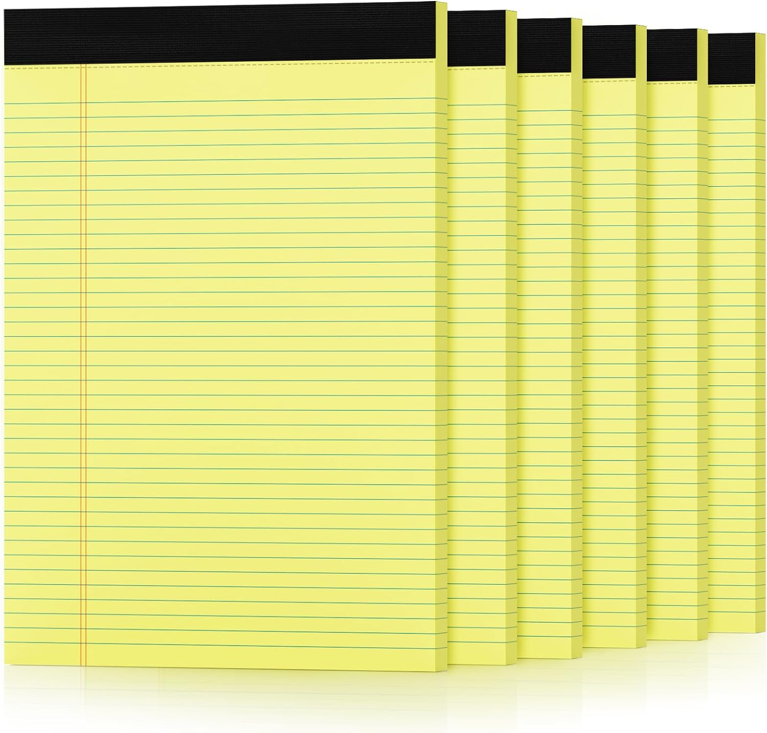 6 Pack Yellow Legal Pads 8.5 x 11 College Ruled Lined Writing Note Pads 8.5 x 11