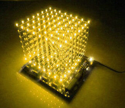 3D Squared DIY Kit 8x8x8 3mm LED Cube White LED Blue/Red Light PCB Board