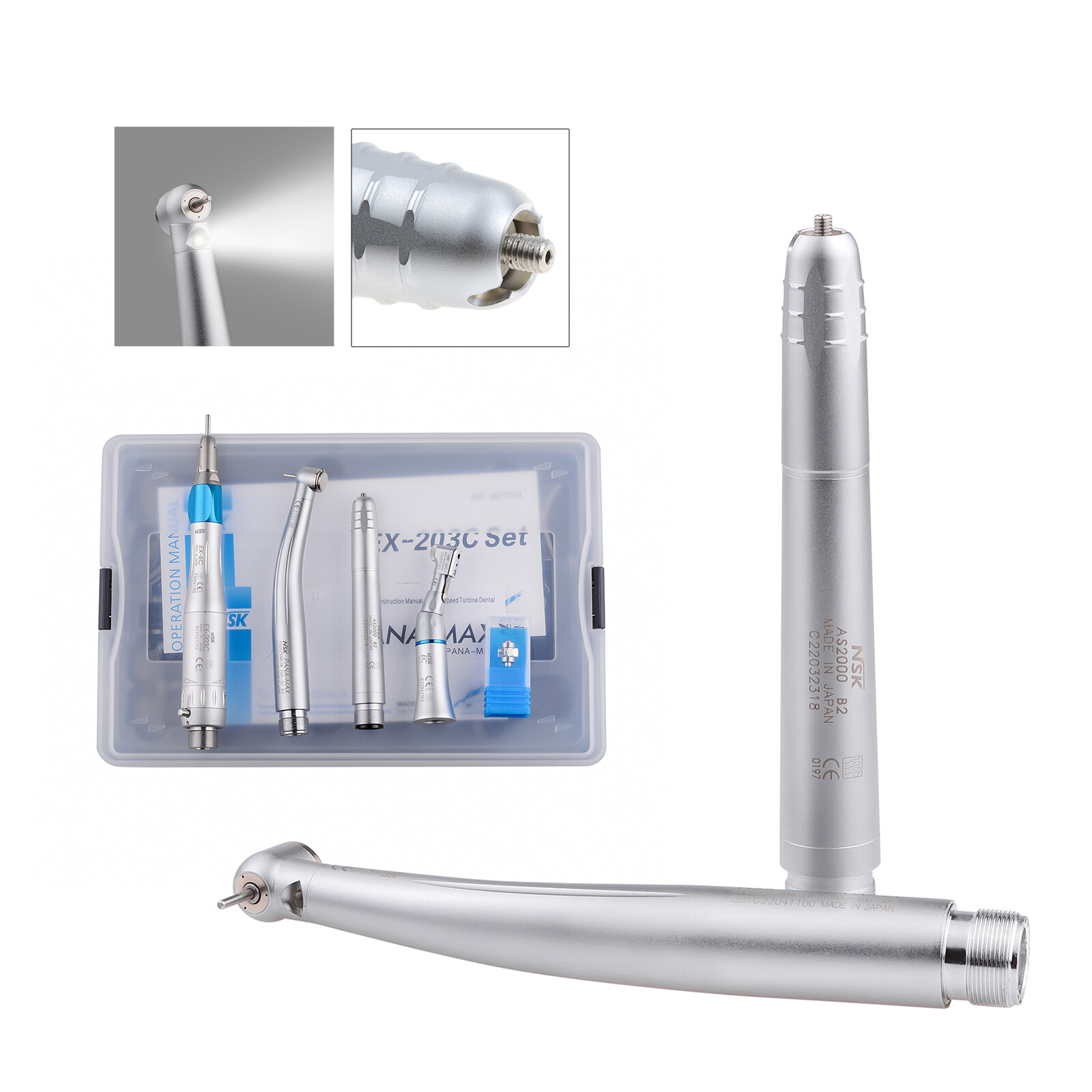 Dental PANA-Max LED High Speed Handpiece+Air Scaler+EX203C Low Speed 2H
