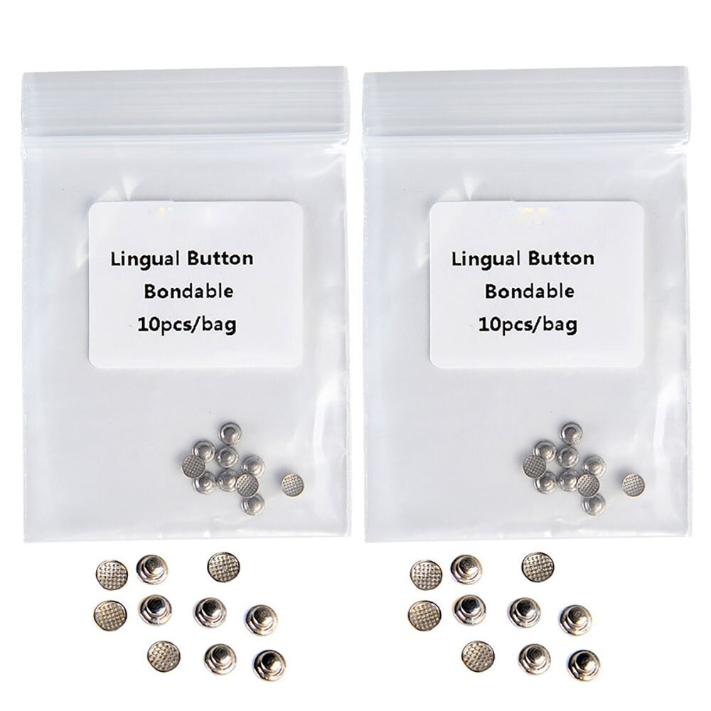 AZDENT Dental Orthodontics Bondable Lingual Buttons/Crimpable Hooks Split Stops