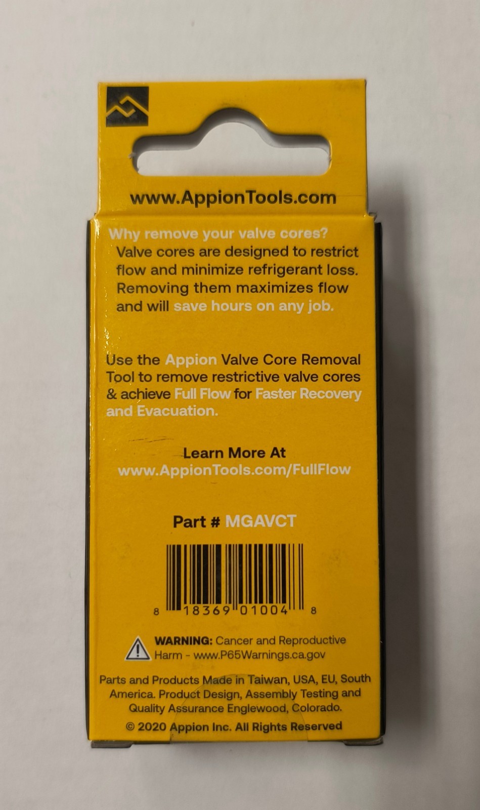 Appion MGAVCT 1/4″ MegaFlow Vacuum-Rated Valve Core Removal Tool