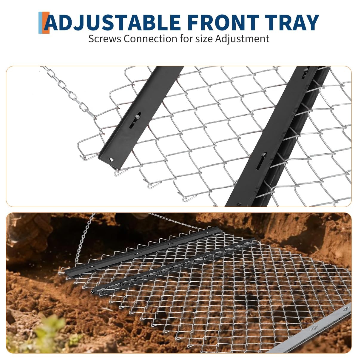 Garvee 5*4 FTchain Drag Harrow F/ Atv/utv Durable Steel Leveler Collapsible Farm