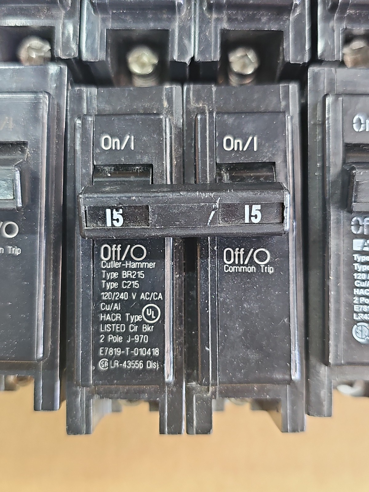 Lot of 12 – Eaton / Cutler-Hammer BR215 15A 2 Pole 240V Circuit Breakers