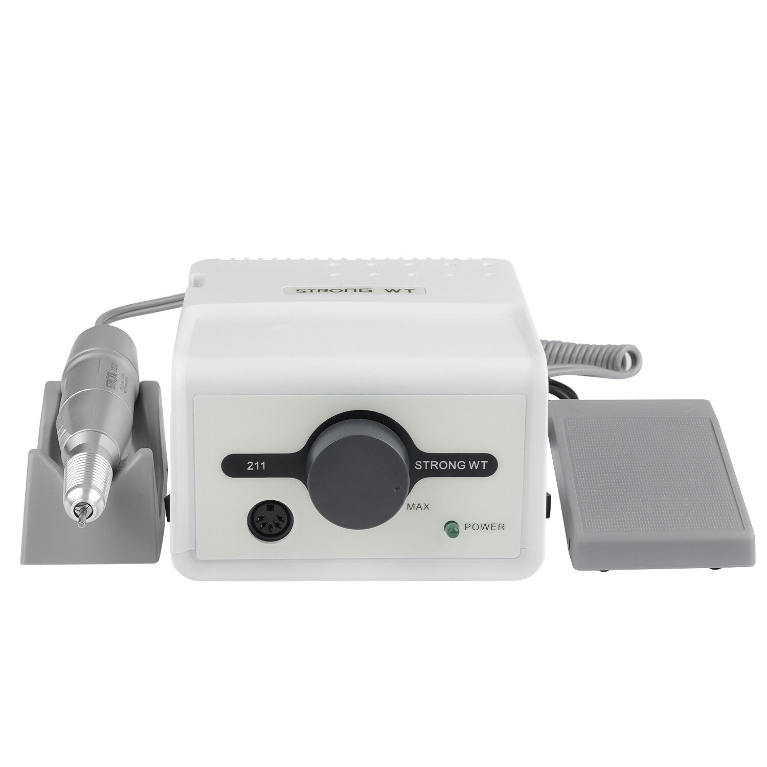 STRONG211 Micro Motor Electric Nail Drill Machine &35000RPM Handpiece 120 Silver