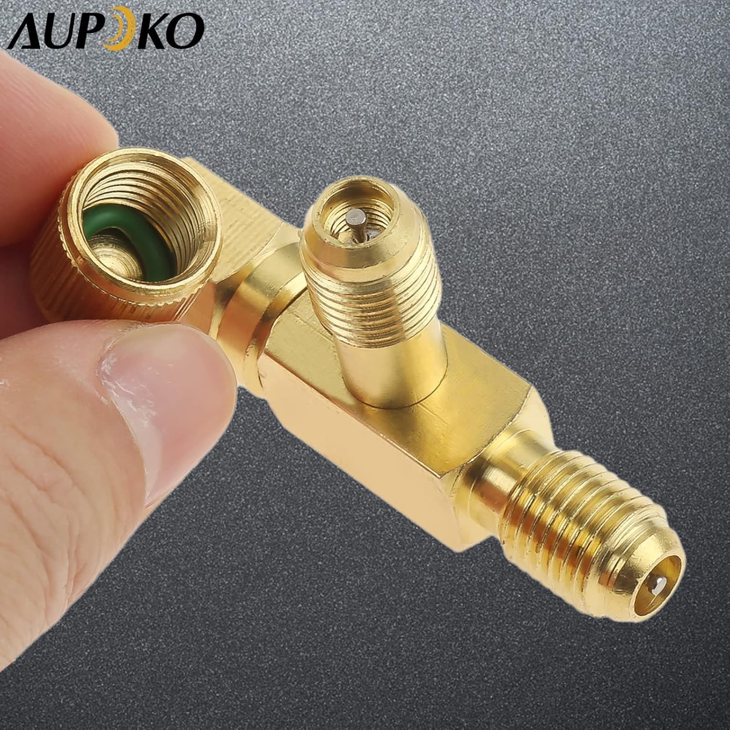 1/4″ Quick Coupler Access Tee Valve Core Adapter with Swivel Connector HVAC Tool