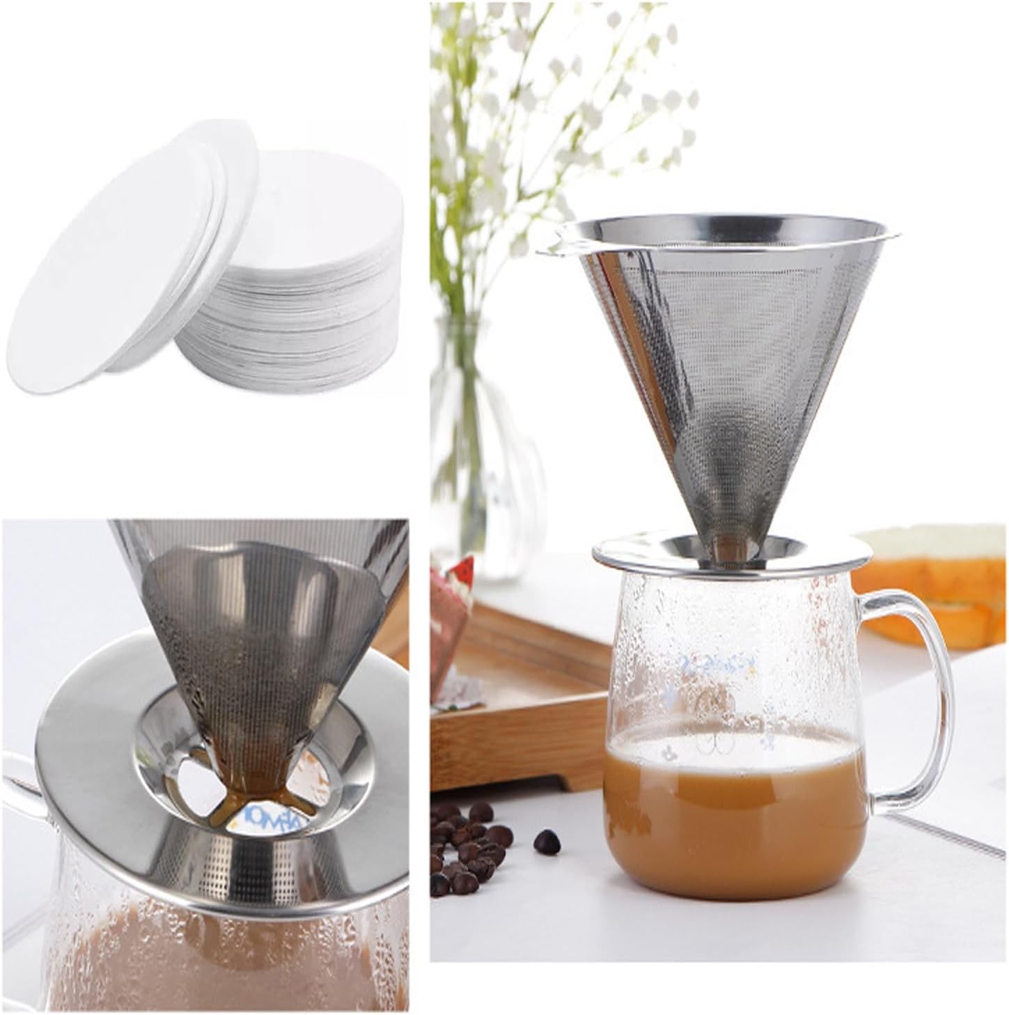 500 Count Replacement Paper Filters, Round Disposable Coffee Filters Paper