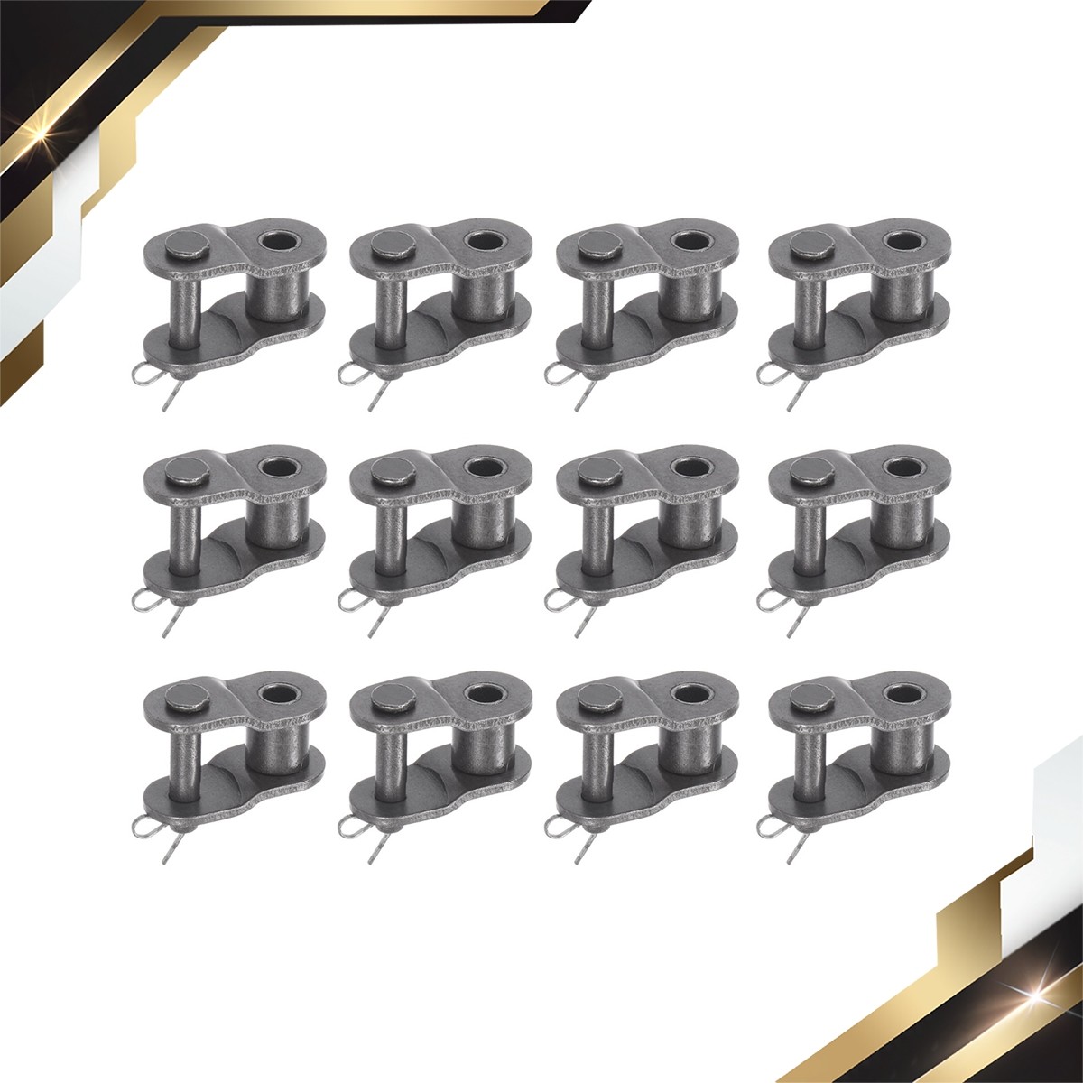 16Pcs #40 Chain Offset Half Link Roller 1/2″ Pitch Carbon Steel Standard Chain