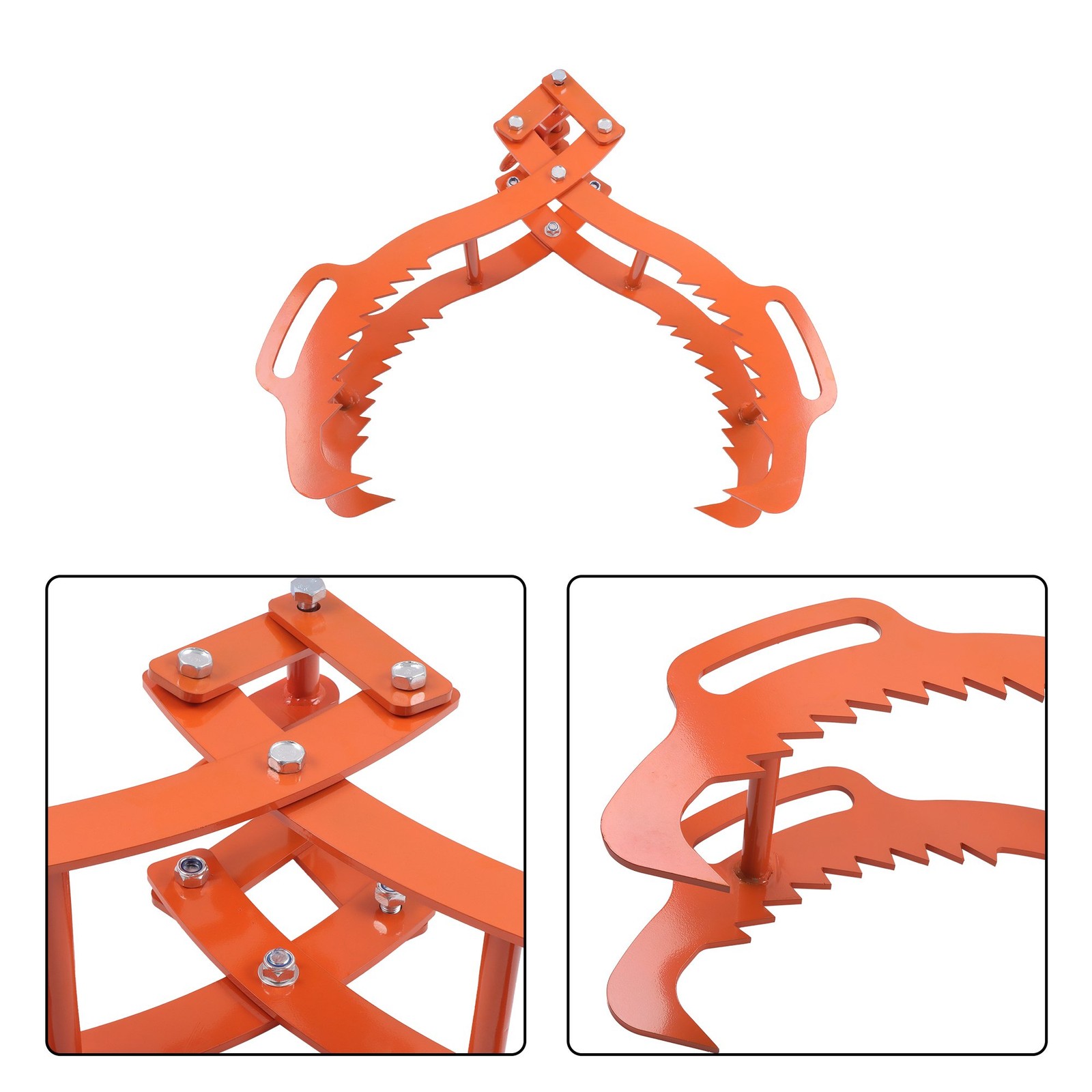 28/32/36in Log Lifting Tongs 4 Serrated Claw Heavy Duty Steel Hook Log Tongs