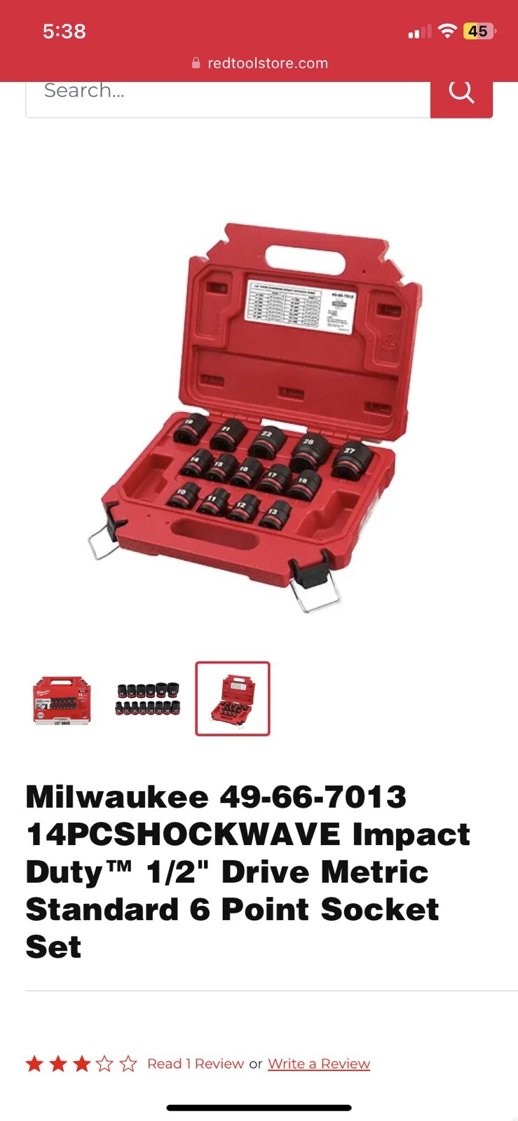 Milwaukee 1/2″ Drive Impact Socket Kit 14 PC (49-66-7013)
