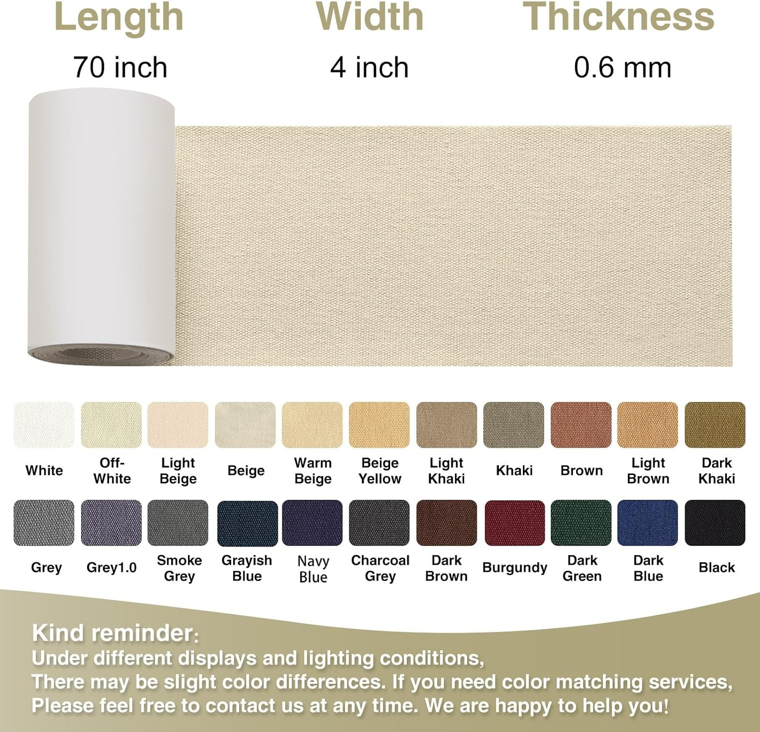Canvas Repair Tape 4×70 Inch Waterproof Self-Adhesive Fabric Repair Patch for Re