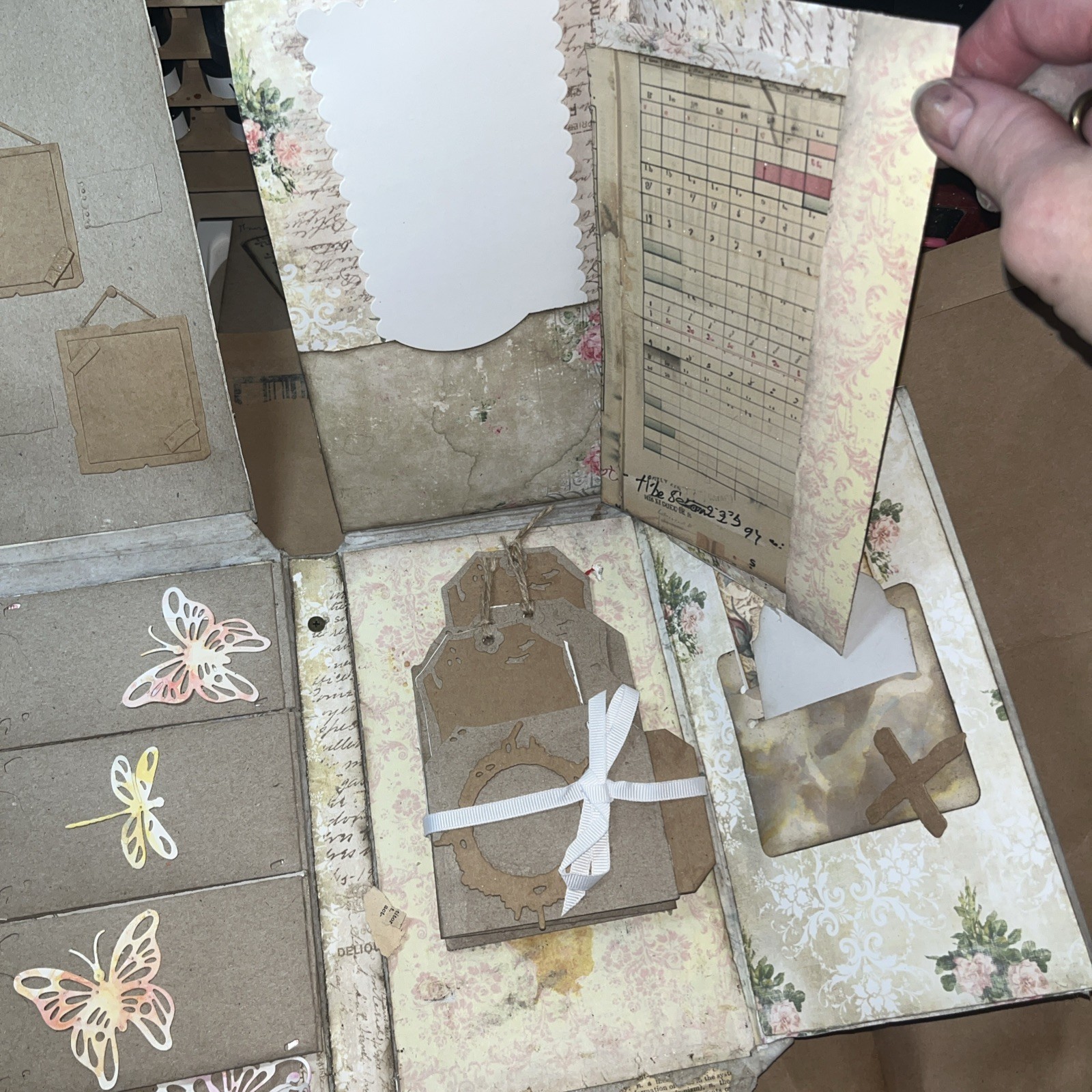 Handmade Junk Journal Folio Loaded with Flaps and Flips Working Lock And Keys
