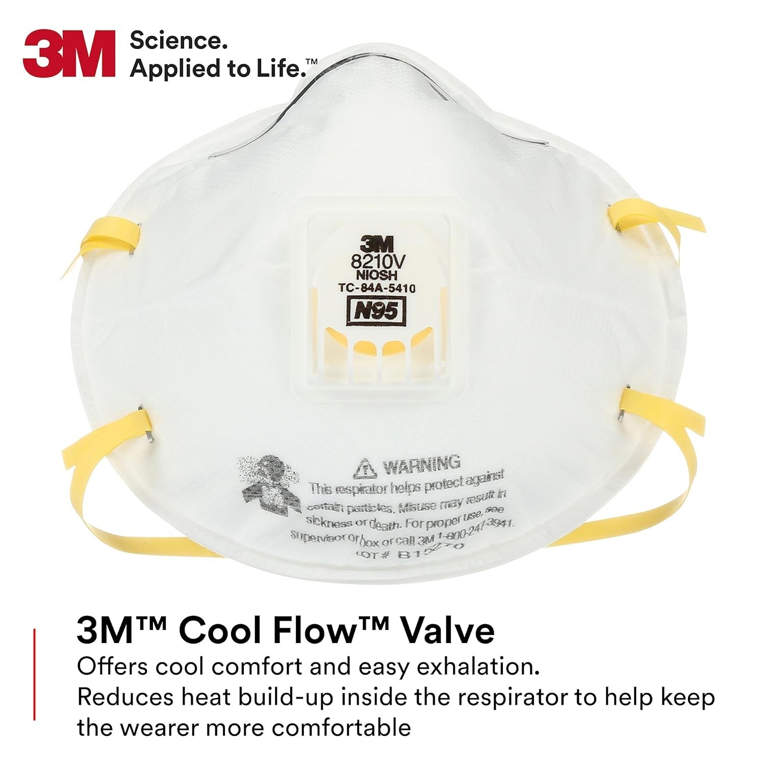 10 PCs 3M 8210V N95 Particulate Respirator Protective Dust Masks