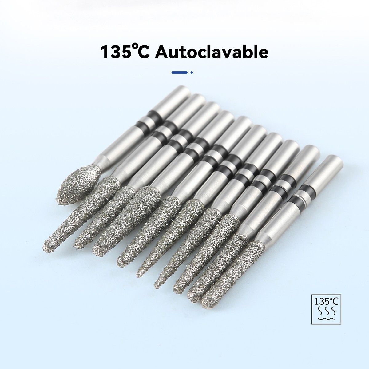 AZDENT Dental Diamond Zirconia Cutting Burs for High Speed Handpiece FG 1.6mm