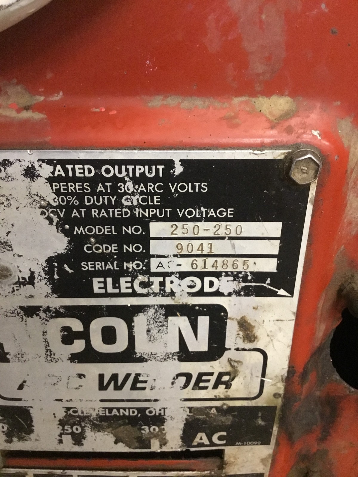 Lincoln Electric 250-250 IDEALARC 250 Arc Welder 230V/460V 30A NEMA 14-60P Plug