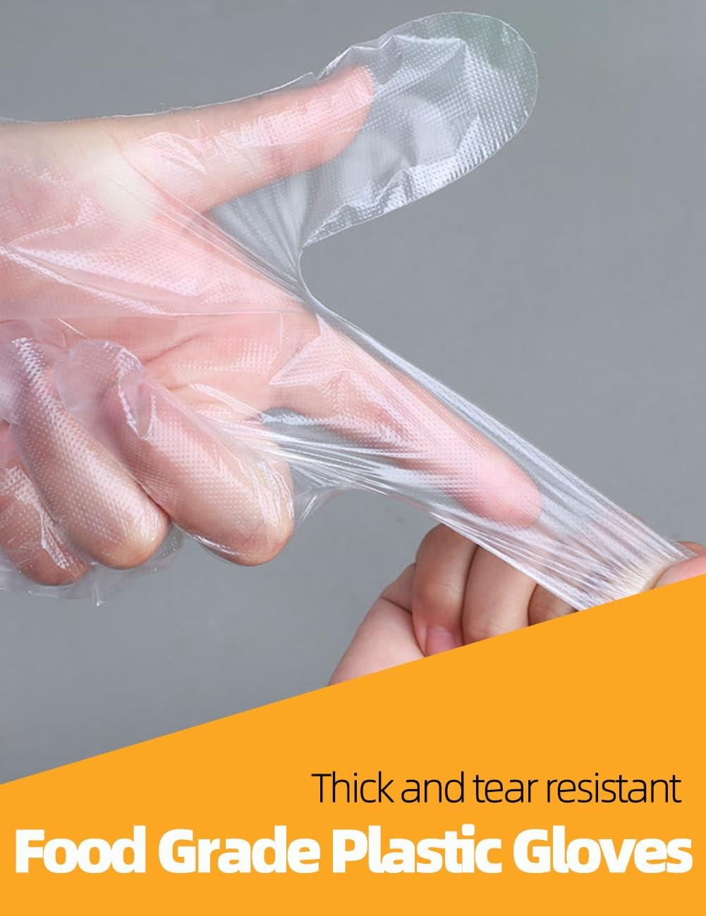 400 Count Disposable Poly Plastic Gloves BPA-Free, Latex-Free, Powder-Free