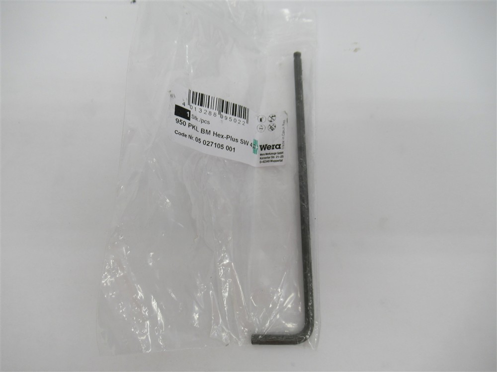 Wera 950 PKL BM Hex-Plus SW 4.0 Long Arm Ballpoint Hex Key