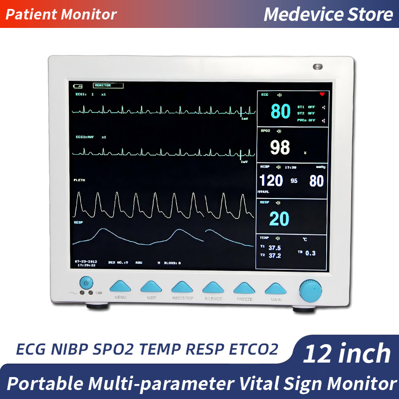 CMS8000 Patient Monitor 12 inch Multi-parameter Vital Signs Monitor ETCO2 + Bag