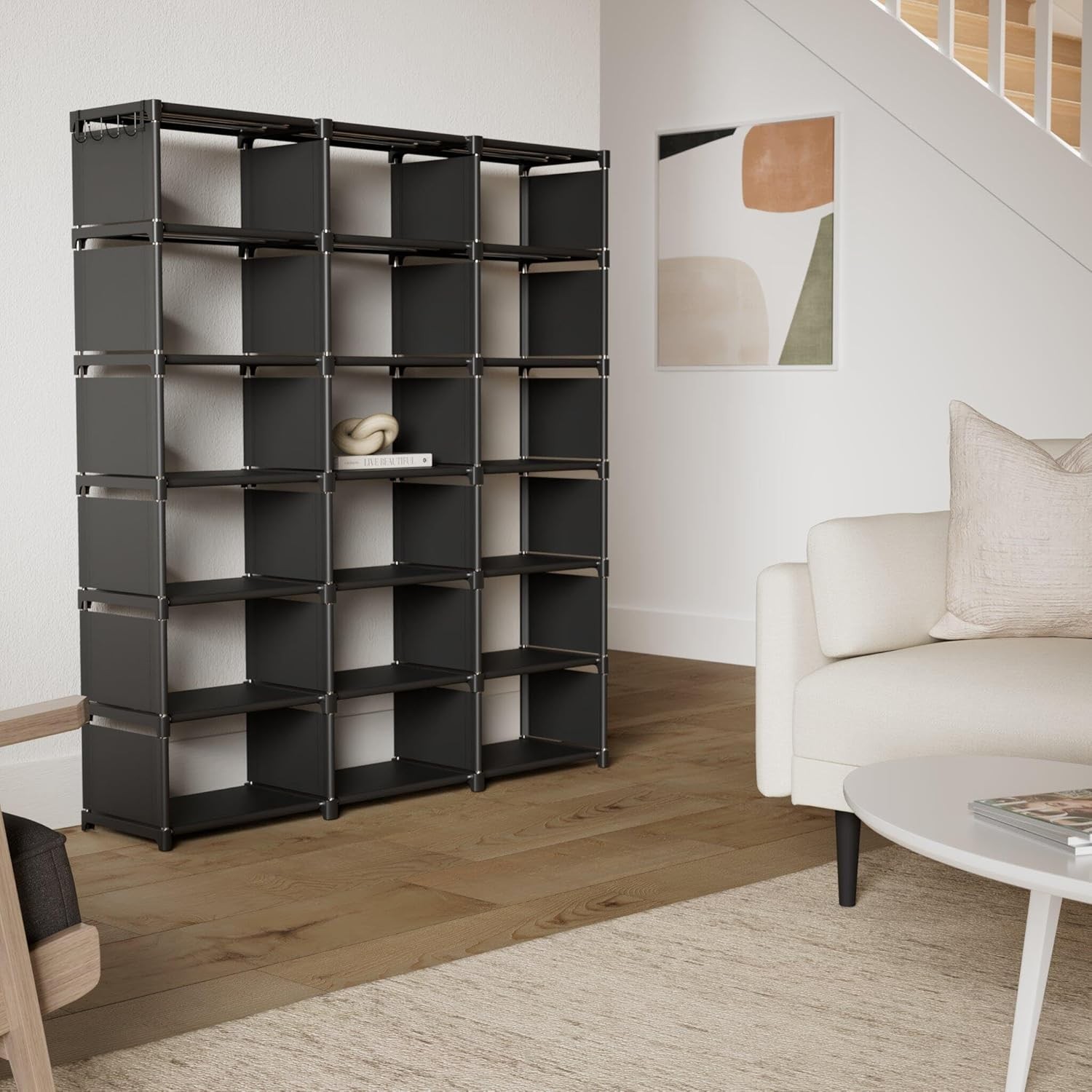 Mavivegue Bookcase 18-Cube Extra Large Book Shelf DIY Cube Storage Organizer-