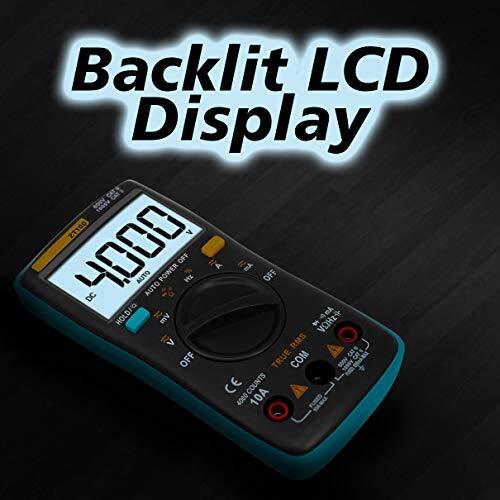 Auto-Ranging Digital Multimeter with 4000 Counts and Backlit LCD Display, Mea…