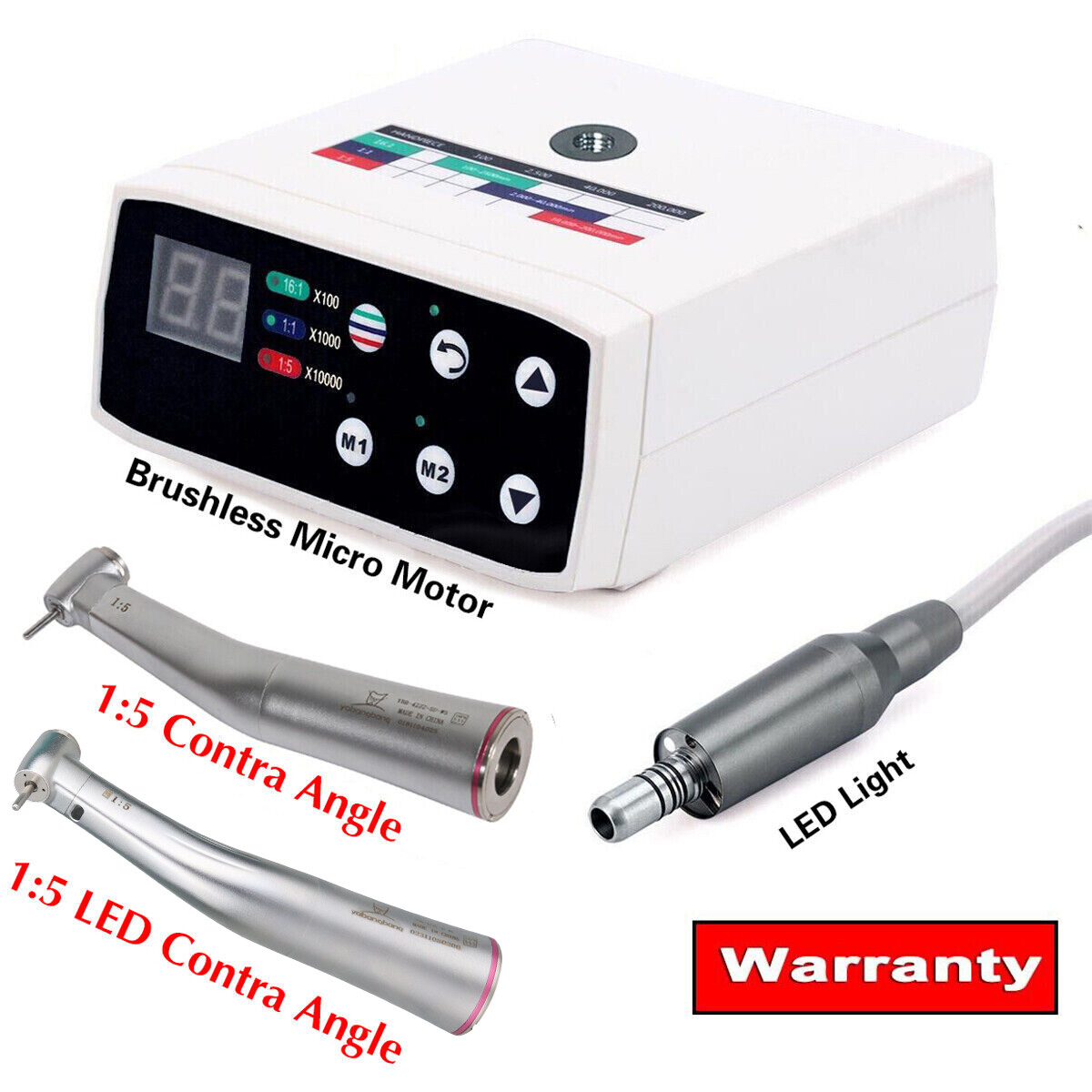 NSK Style Dental Brushless Electric Micro Motor 1:1/1:5 Increasing Handpiece ty