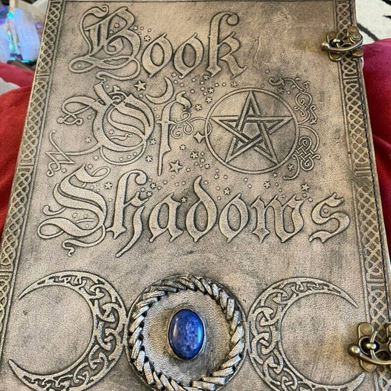 Book Of Shadows, Leather Grimoire, Leather Journal, Magic Book, Celtic journal