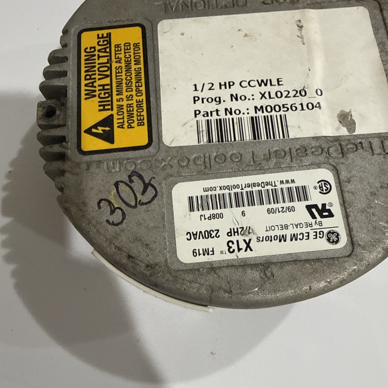 GE ECM X13 FM19 1/2 HP Programmed CL0220_0 CCWLE Rotation