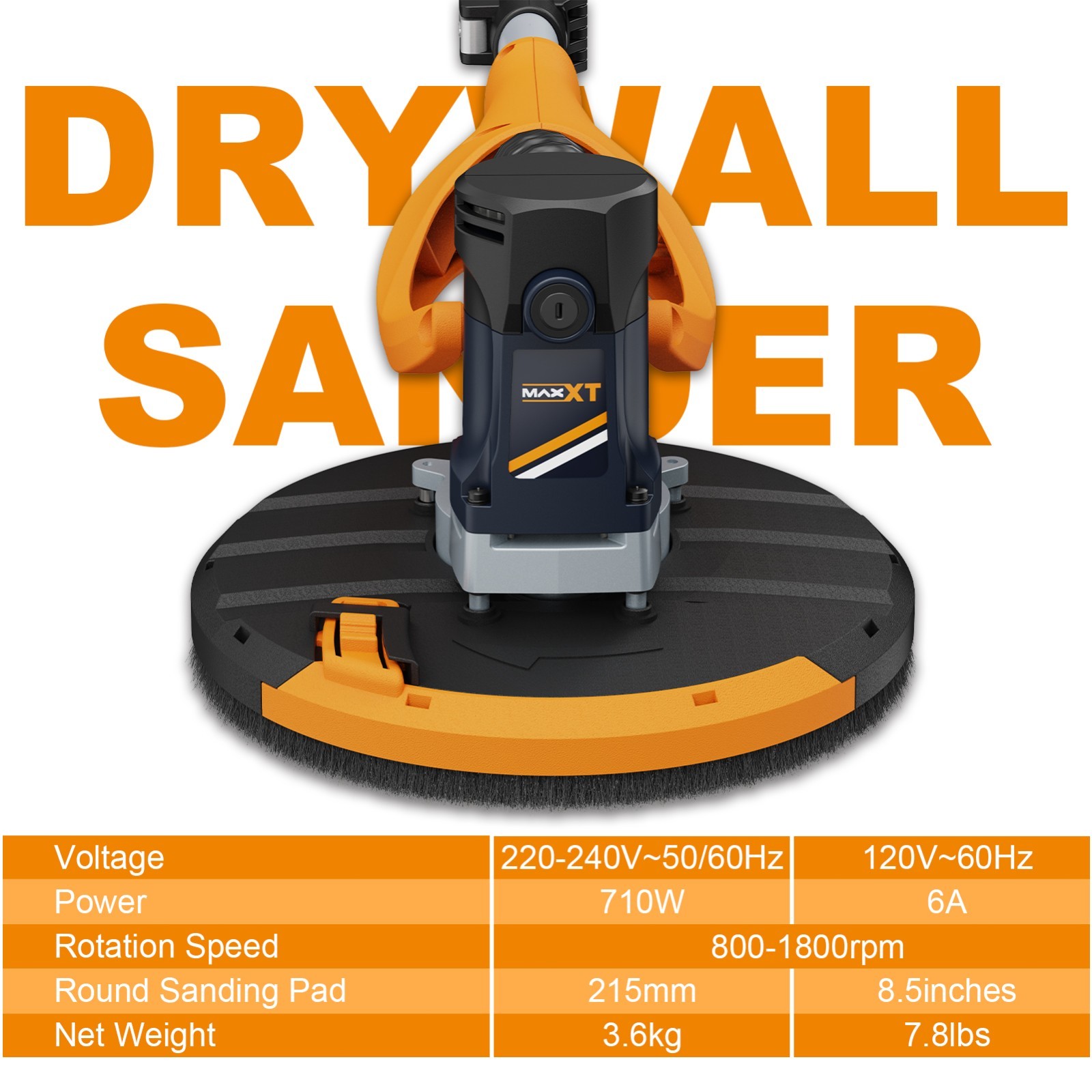 MAXXT Drywall Sander 5 Speed Foldable 800-1700RPM 6 Sandpapers Bag AUS Plug