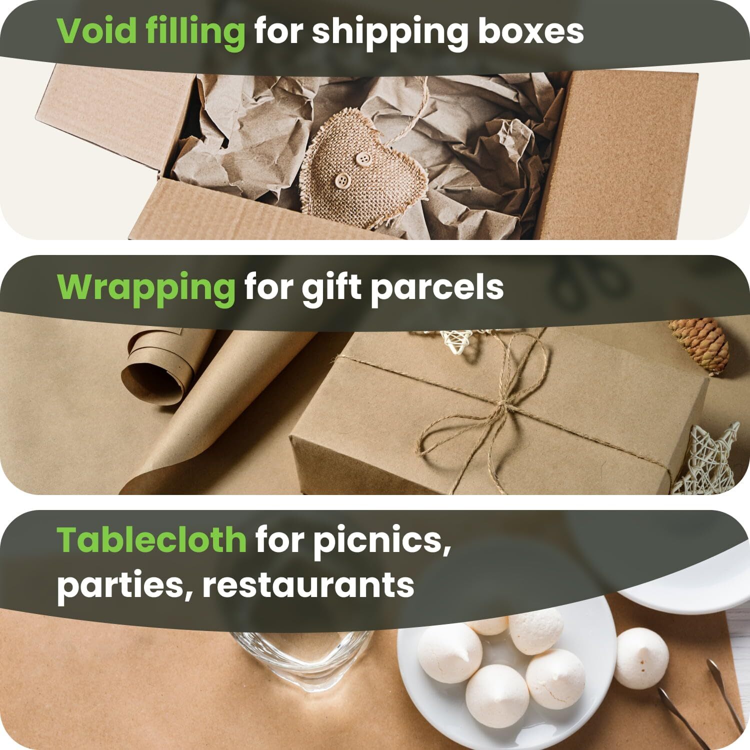 IDL Packaging 36″ x 180 feet (2160 inches) Brown Kraft Paper Roll, 30 lbs (Pa…